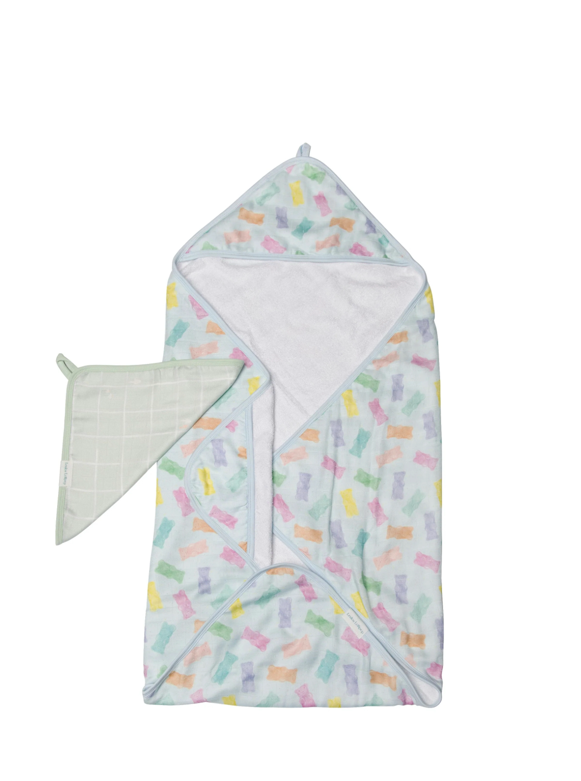 LouLou Lollipop Muslin Cotton Hooded Towel Set in Gummy Bear