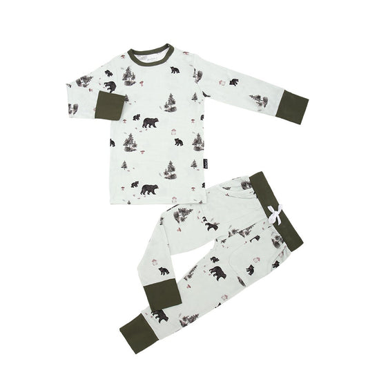 Belan J 2 Piece PJ Pocket Jogger Set in Black Bears